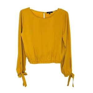 Ambiance Golden Yellow Blouse Polyester Spandex Large